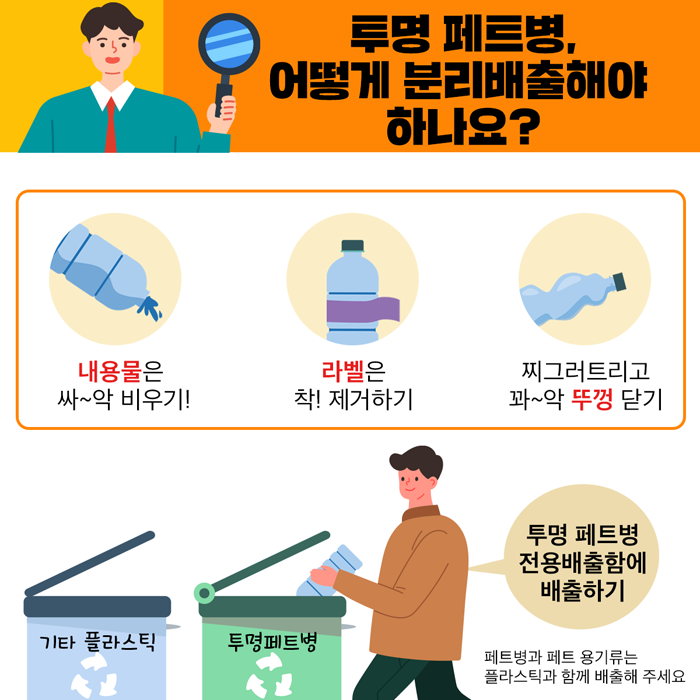 투명페트병 분리배출 안내 이미지 1